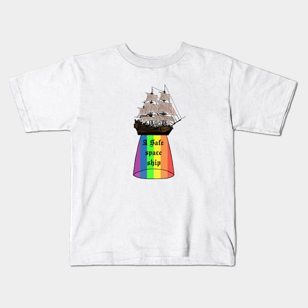 safe space ship Kids T-Shirt by Chic and Geeks